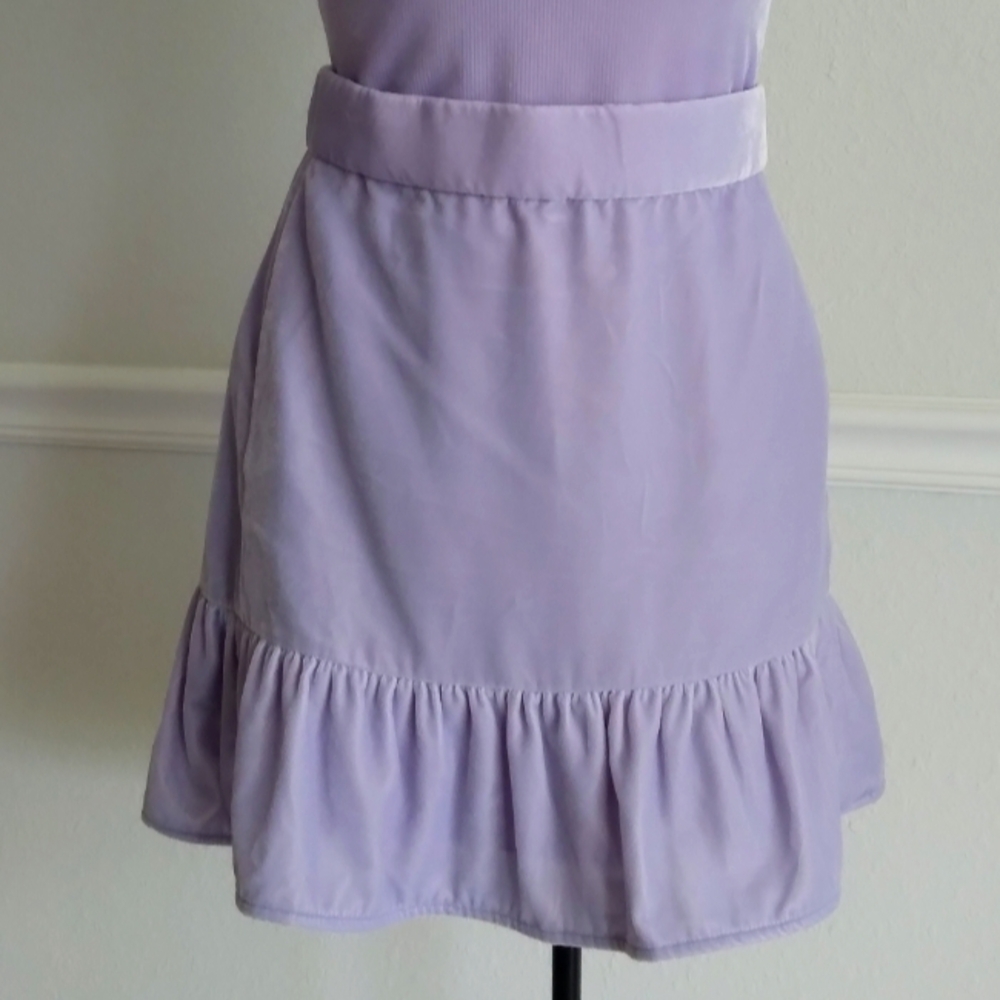 J. Crew Lilac Velvet Ruffle Skirt